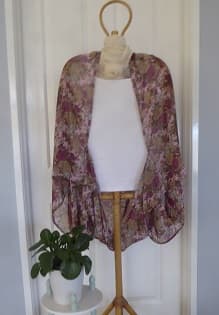 Dark pink chiffon cocoon jacket - $50.00